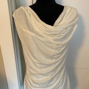 Cute cream color sleeveless blousy top